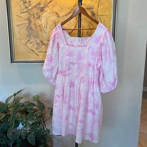 Collusion tie dyed smock mini dress